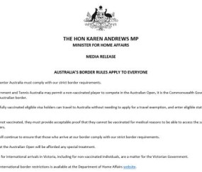 在线体育-德约医疗豁免再遭审查？澳总理：若不符要求将遣返